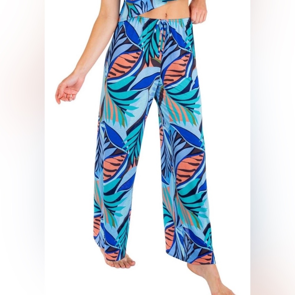 Hurley Pants Women's Size Small Verona Side Slit Pants Tropical Print Vacation